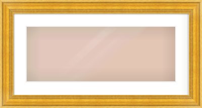 Gold Spoon Frame for 24 × 9in artwork, with Smooth White Single Mount