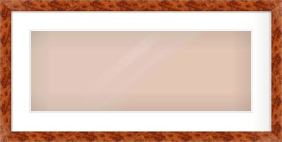 Brown Flat Frame for 24 × 9in artwork, with Smooth White Single Mount