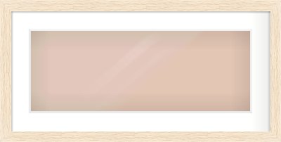 Ivory Flat Frame for 24 × 9in artwork, with Smooth White Single Mount