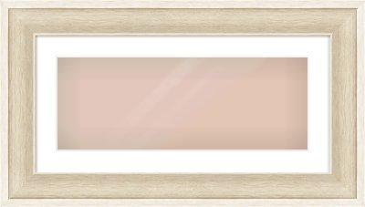 Silver / White Scoop Frame for 24 × 9in artwork, with Smooth White Single Mount