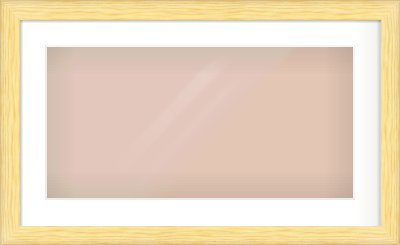 Natural Wood Cushion Frame for 24 × 12in artwork, with Smooth White Single Mount