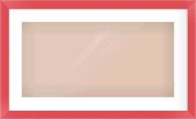 Red Paint Flat Frame for 24 × 12in artwork, with Smooth White Single Mount