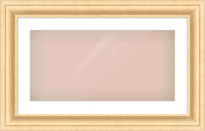 Natural Wood Scoop Frame for 24 × 12in artwork, with Smooth White Single Mount