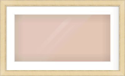 Gold Flat Frame for 24 × 12in artwork, with Smooth White Single Mount
