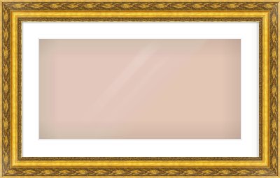 Gold Spoon Frame for 24 × 12in artwork, with Smooth White Single Mount