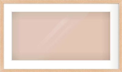Light Oak Veneer Flat Frame for 24 × 12in artwork, with Smooth White Single Mount