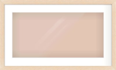 Natural Wood Flat Frame for 24 × 12in artwork, with Smooth White Single Mount