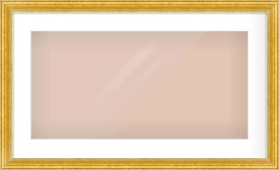 Gold Reverse Frame for 24 × 12in artwork, with Smooth White Single Mount