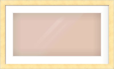 Gold Face, Black Sides Flat Frame for 24 × 12in artwork, with Smooth White Single Mount