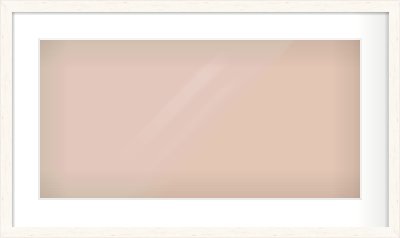 Ivory Flat Frame for 24 × 12in artwork, with Smooth White Single Mount
