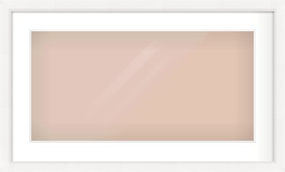 White Beveled Frame for 24 × 12in artwork, with Smooth White Single Mount