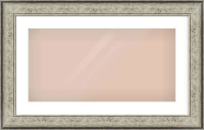 Silver Flat Frame for 24 × 12in artwork, with Smooth White Single Mount