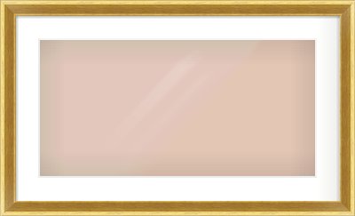 Gold Cushion Frame for 24 × 12in artwork, with Smooth White Single Mount