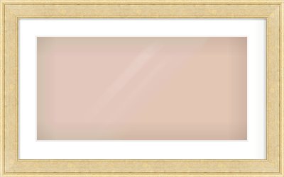 Gold Flat Frame for 24 × 12in artwork, with Smooth White Single Mount