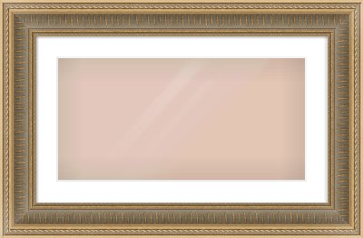 Gold Spoon Frame for 24 × 12in artwork, with Smooth White Single Mount