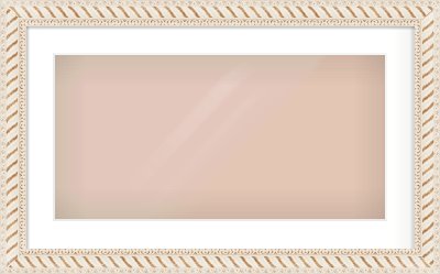 Off White & Gold Dome Frame for 24 × 12in artwork, with Smooth White Single Mount