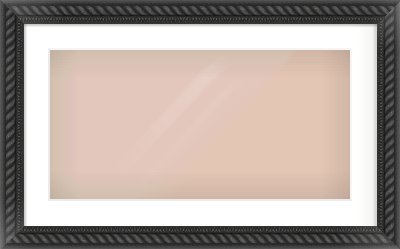 Black/Gold Dome Frame for 24 × 12in artwork, with Smooth White Single Mount