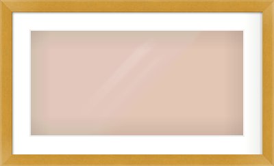 Gold Flat Frame for 24 × 12in artwork, with Smooth White Single Mount