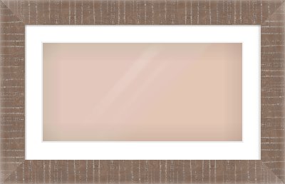Rough Cut Effect Flat Frame for 24 × 12in artwork, with Smooth White Single Mount