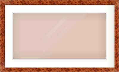 Brown Flat Frame for 24 × 12in artwork, with Smooth White Single Mount