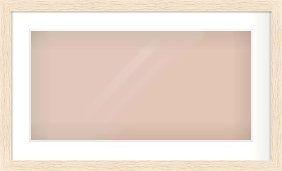 Ivory Flat Frame for 24 × 12in artwork, with Smooth White Single Mount