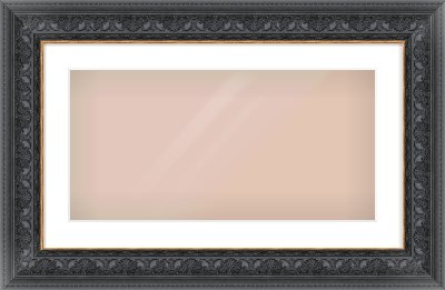 Black Reverse Frame for 24 × 12in artwork, with Smooth White Single Mount