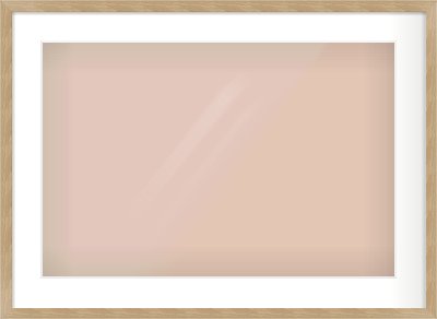 Oak Veneer Flat Frame for 24 × 16in artwork, with Smooth White Single Mount