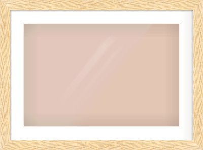 Natural Wood Reverse Frame for 24 × 16in artwork, with Smooth White Single Mount