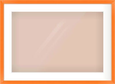 Orange Paint Flat Frame for 24 × 16in artwork, with Smooth White Single Mount