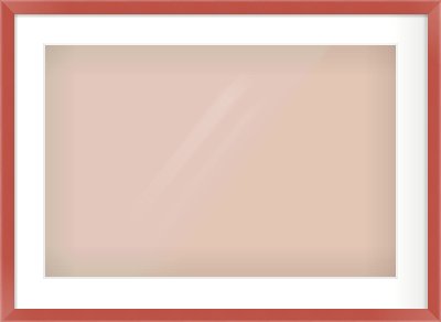 Red Paint Flat Frame for 24 × 16in artwork, with Smooth White Single Mount
