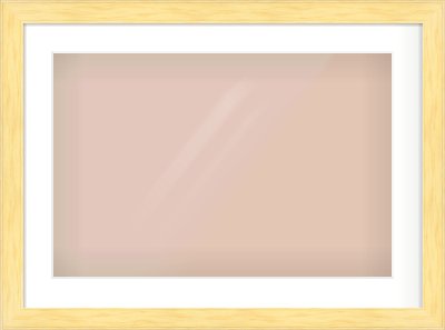Natural Wood Stepped Flat Frame for 24 × 16in artwork, with Smooth White Single Mount