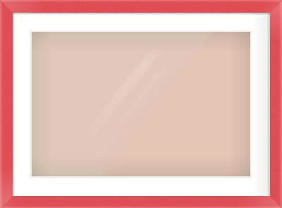 Red Paint Flat Frame for 24 × 16in artwork, with Smooth White Single Mount