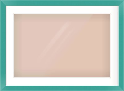Green Paint Flat Frame for 24 × 16in artwork, with Smooth White Single Mount