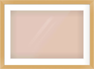 Matte Gold Flat Frame for 24 × 16in artwork, with Smooth White Single Mount