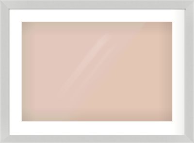 Matte Silver Flat Frame for 24 × 16in artwork, with Smooth White Single Mount