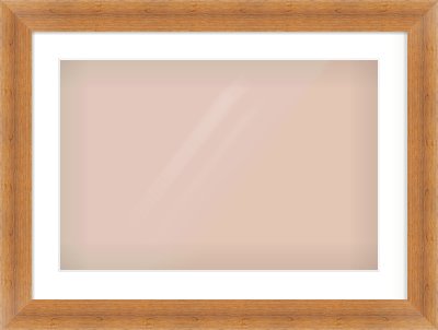 Antique Pine Flat Frame for 24 × 16in artwork, with Smooth White Single Mount
