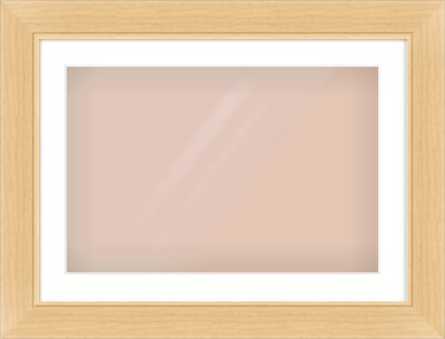 Natural Wood Flat Frame for 24 × 16in artwork, with Smooth White Single Mount