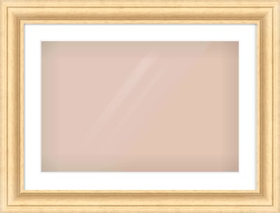 Natural Wood Scoop Frame for 24 × 16in artwork, with Smooth White Single Mount