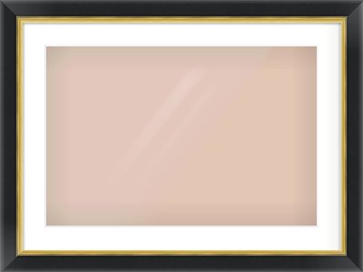 Black/Gold Reverse Frame for 24 × 16in artwork, with Smooth White Single Mount