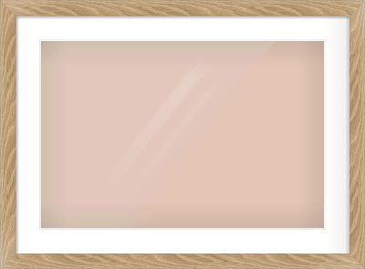 Oak Veneer Flat Frame for 24 × 16in artwork, with Smooth White Single Mount