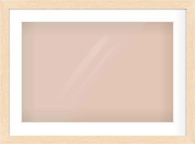 Natural wood Flat Frame for 24 × 16in artwork, with Smooth White Single Mount