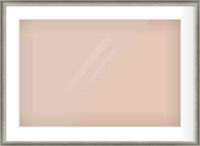 Silver Cushion Frame for 24 × 16in artwork, with Smooth White Single Mount