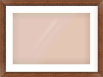 Brown Flat Frame for 24 × 16in artwork, with Smooth White Single Mount