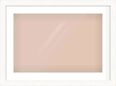 White Flat With Bevel Frame for 24 × 16in artwork, with Smooth White Single Mount