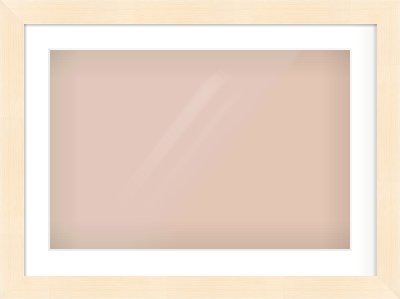 Natural Wood Flat Frame for 24 × 16in artwork, with Smooth White Single Mount