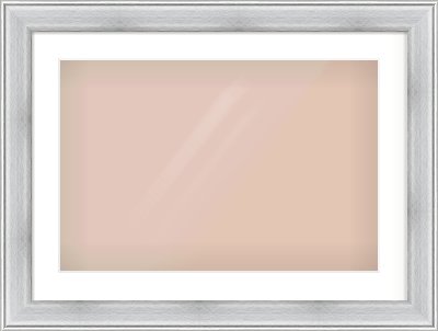 Brushed Silver Cushion Frame for 24 × 16in artwork, with Smooth White Single Mount
