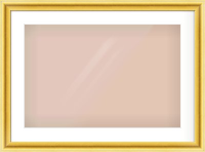 Gold Cushion Frame for 24 × 16in artwork, with Smooth White Single Mount
