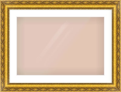 Gold Spoon Frame for 24 × 16in artwork, with Smooth White Single Mount