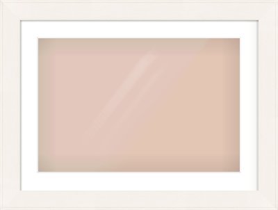 Ivory Flat Frame for 24 × 16in artwork, with Smooth White Single Mount