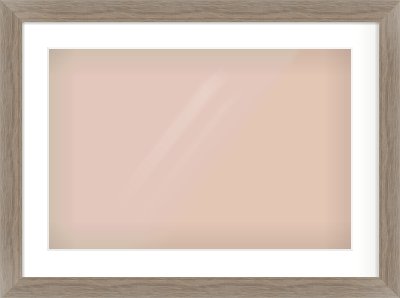 Grey Wood Flat Frame for 24 × 16in artwork, with Smooth White Single Mount